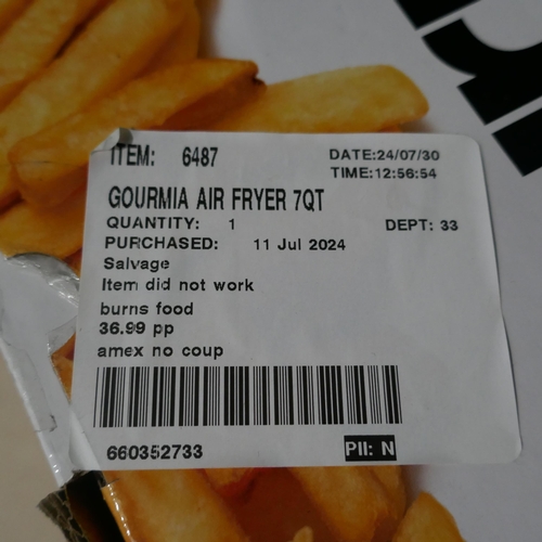 6291 - Gourmia Air Fryer 7Qt     (338-161) *This lot is subject to Vat