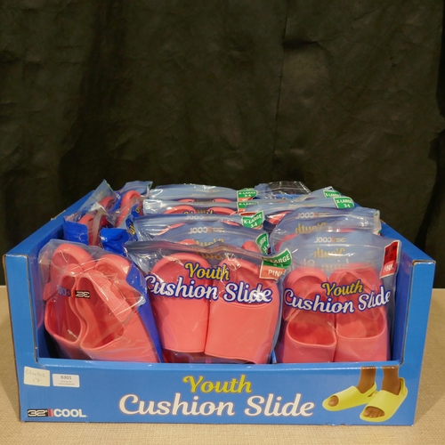 6301 - 18 x 32 Degrees Cool Youth Cushion slides, pink, mixed sizes (336) *This lot is subject to Vat