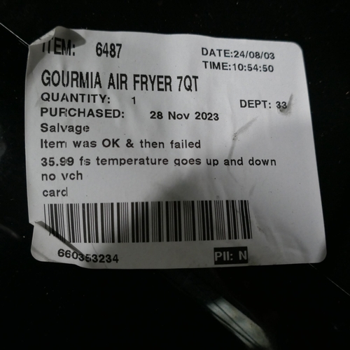 6312 - Gourmia Air Fryer 7Qt (sold as scrap)    (338-167) *This lot is subject to Vat