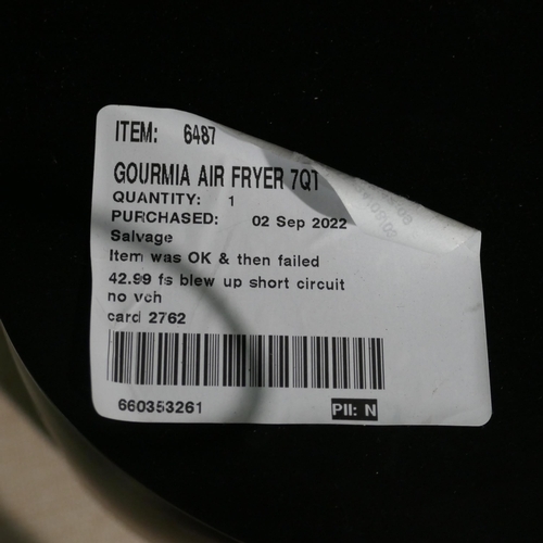 6314 - Gourmia Air Fryer 7Qt (sold as scrap)     (338-169) *This lot is subject to Vat