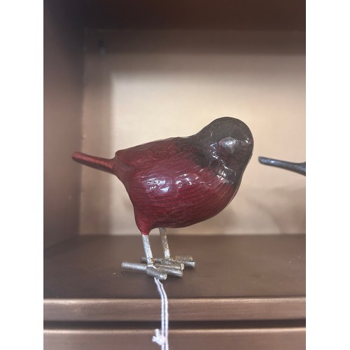 3068A - A brushed red enamel bird on planter spike (3486207)   #