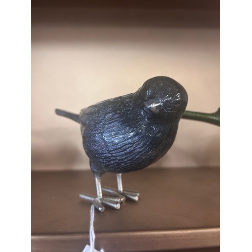 3068B - A brushed black enamel bird on planter spike (3486207)   #