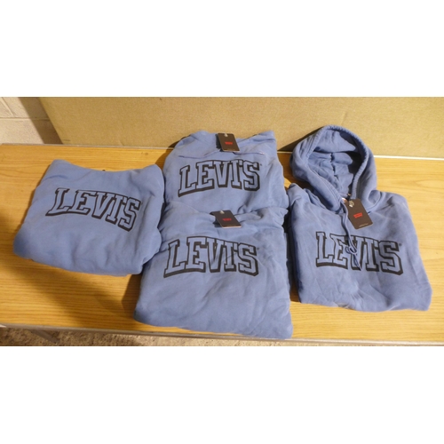 6219 - Levi's hoodies, blue x 4, various sizes (335-86071) *This lot is subject to Vat