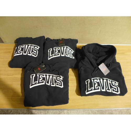 6222 - Levi's hoodies x 4 black, various sizes (336-86071) *This lot is subject to Vat