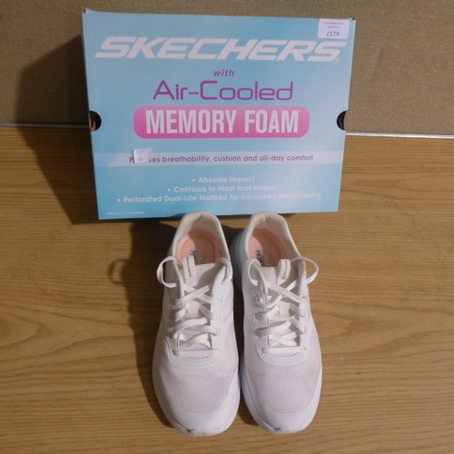 6237 - Skechers White air cooled memory foam trainers, size uk 4.5 (335-85413)  *This lot is subject to Vat