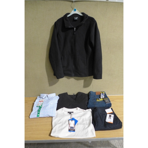 6245 - Quantity of mens clothing to include trousers, jeans, shirts, etc various sizes (335-85413) *This lo... 