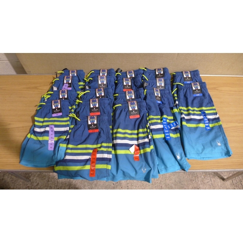 6253 - Spyder boys swimming shorts, blue x 18, various sizes (335-85268) *This lot is subject to Vat