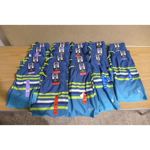 6253 - Spyder boys swimming shorts, blue x 18, various sizes (335-85268) *This lot is subject to Vat