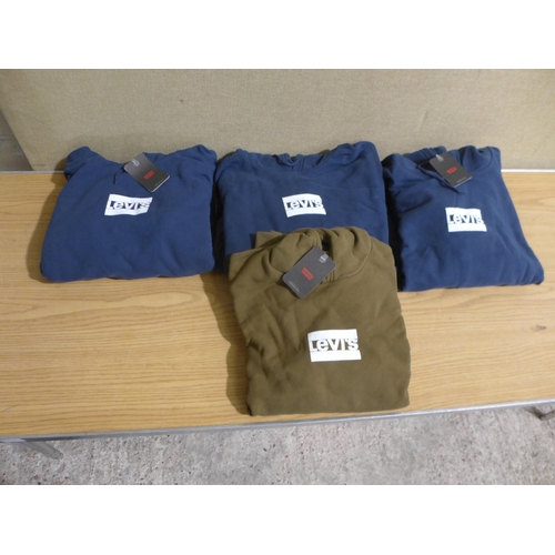 6268P - Levi's hoodies x 4, various colours and sizes (335-80071)  *This lot is subject to Vat