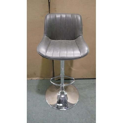 6259 - Grey Gas-Lift Bar Stool  (337-435) *This lot is subject to Vat