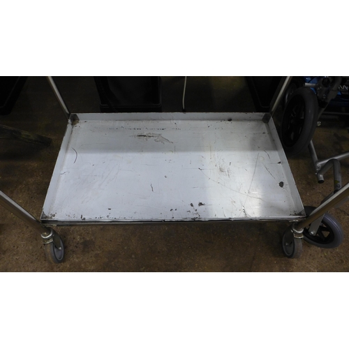 5237 - A 2 tier stainless trolley