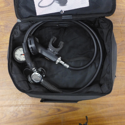 5267 - A Poseidon Scuba diving regulator and gauge in carry case