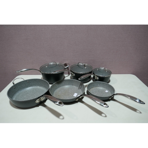 6120 - The Rock Zero Black Cookware pan set, Original RRP £99.99 + Vat (336-185) *This lot is subject to Va... 