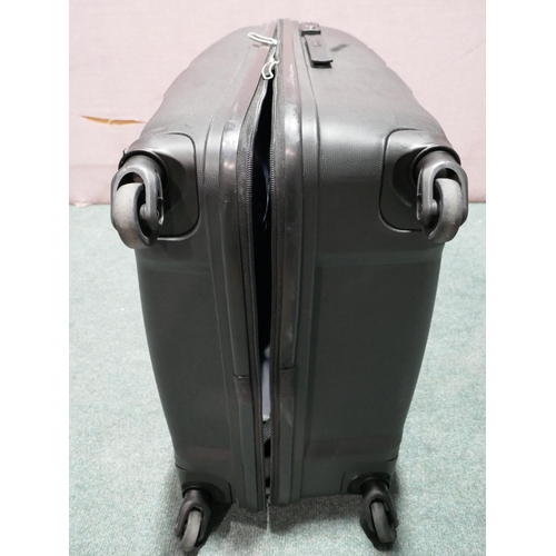 6126B - American Tourister Bon Air 3 piece Black hard shell  suitcases (large case zip fault) Original RRP £... 