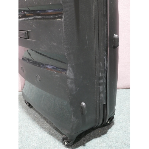 6126B - American Tourister Bon Air 3 piece Black hard shell  suitcases (large case zip fault) Original RRP £... 