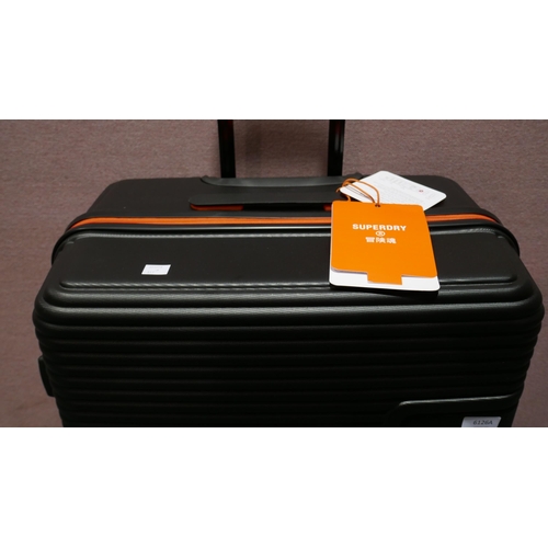 6126A - Superdry SUP 100 black large hard shell suitcase , Original RRP £149.99 + Vat (336-117) *This lot is... 