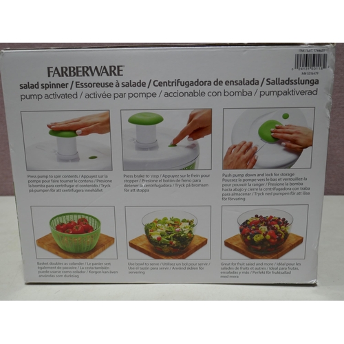 6141 - Farberware Pro Pump Salad Spinner with box    (336-194) *This lot is subject to Vat