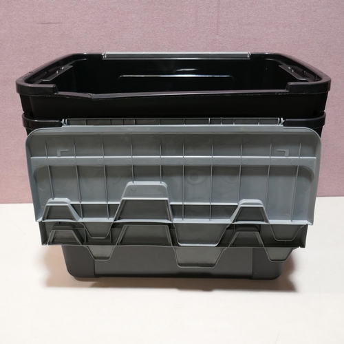 6149 - Three 45L storage boxes (damaged lids) (336-51-53) *This lot is subject to Vat