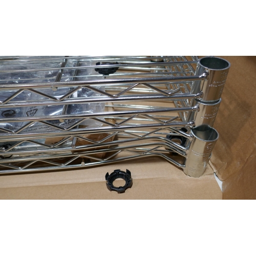 6159 - Trinity 4 Tier Metal Shelving Unit (damaged)   (336-62) *This lot is subject to Vat