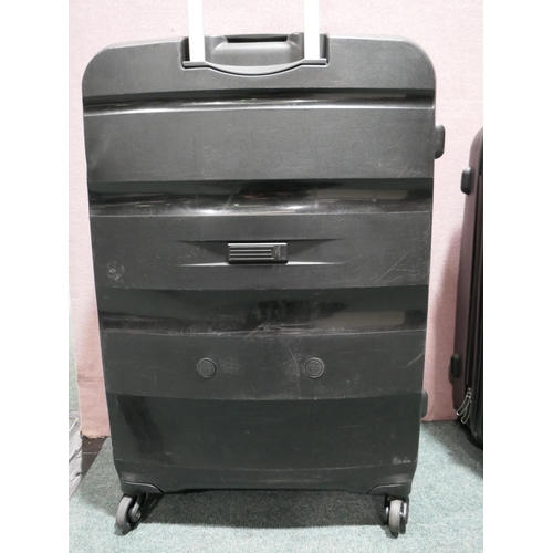 6162 - American Tourister Bon Air 3 piece black hard shell suitcases, Original RRP £133.33 + Vat (336-8) *T... 