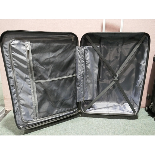 6162 - American Tourister Bon Air 3 piece black hard shell suitcases, Original RRP £133.33 + Vat (336-8) *T... 