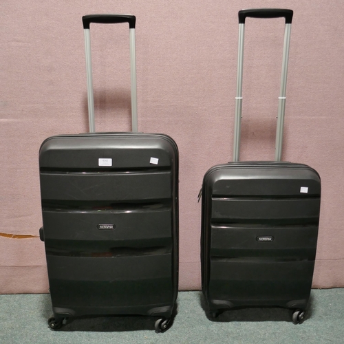 6162 - American Tourister Bon Air 3 piece black hard shell suitcases, Original RRP £133.33 + Vat (336-8) *T... 