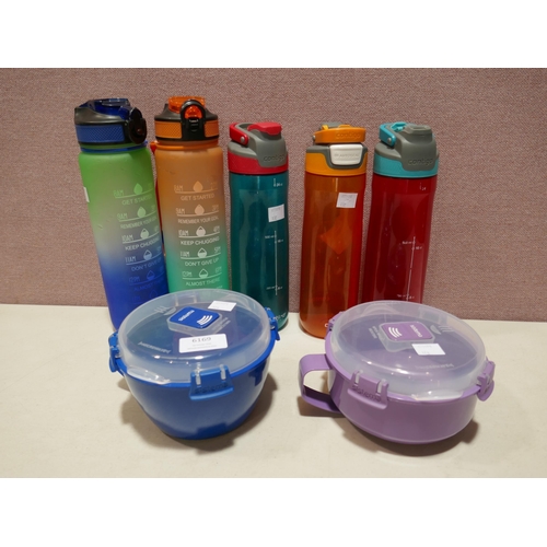 6169 - Two Tritan Water Bottles, Two Sistema Food Mugs and three Contigo Autoseal Water Bottles   (336-115,... 