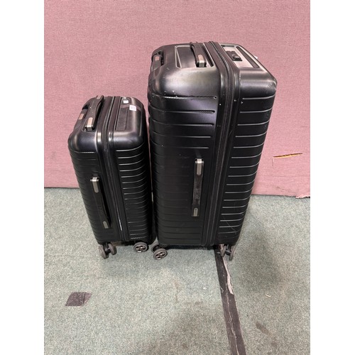 6211 - Delsey Paris black 2 piece hard shell suitcases (336-203) *This lot is subject to Vat