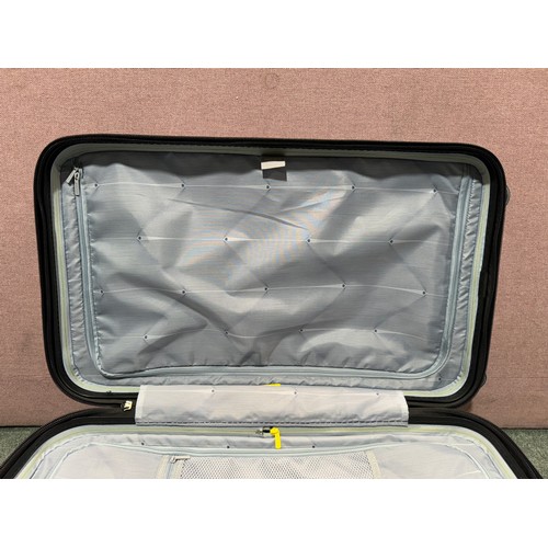 6211 - Delsey Paris black 2 piece hard shell suitcases (336-203) *This lot is subject to Vat