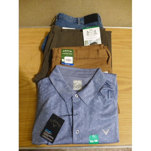 6268M - Quantity of mens clothing to include, jeans, trousers, shorts, shirts, etc., various sizes (335-8607... 