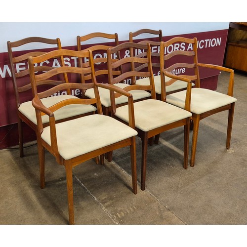 47 - A set of six teak dining chairs