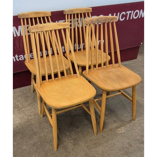 58 - A set of four Scandinavian beech kitchen chairs