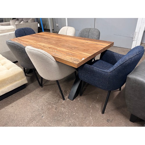 3091 - A Reclaimed Wood Lex 180cm dining table and a set of six mixed chairs  * This lot is subject to VAT