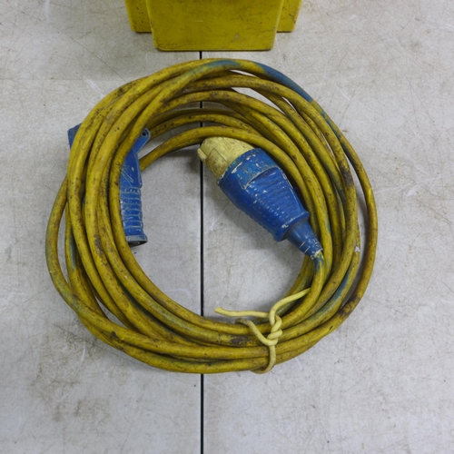 5007 - A dual 16A socket 110v transformer and extension cable *failed PAT test sold as scrap