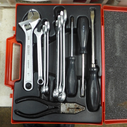 5010 - A quantity of assorted hand tools including socket sets, files, drill bits, a Stanley set etc.