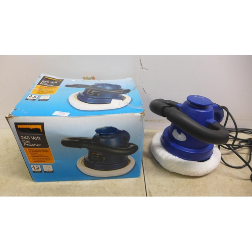 5026 - A Halfords 240V twin handled car polisher, in box