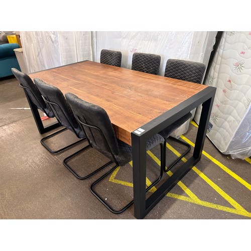 3110 - Fire dining table with six chairs *This lot is subject to Vat