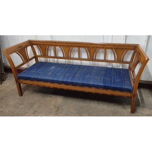 145 - A Biedermeier style inlaid walnut settee