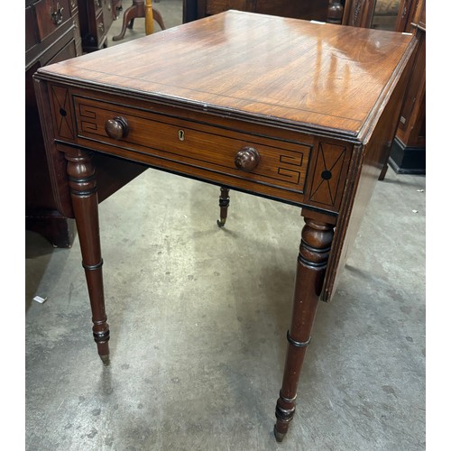 158 - A George IV inlaid mahogany Pembroke table