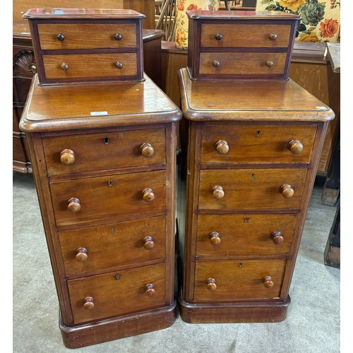 165 - A pair of Victorian mahogany pedestal chests