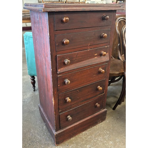 171 - A Victorian stained pine chest of drawers