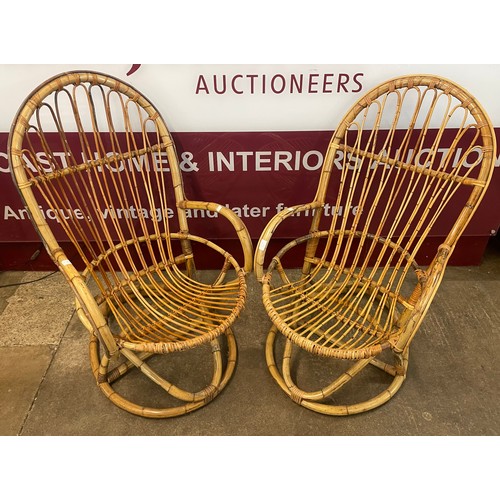 84B - A pair of Italian bamboo garden chairs