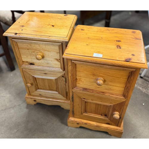 225 - A pair of Victorian style pine bedside cupboards