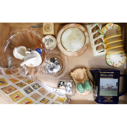 1020 - Two boxes of assorted china, etc., Royal Copenhagen, Carlton ware, Beswick, Sylvac, Breweriana **PLE... 