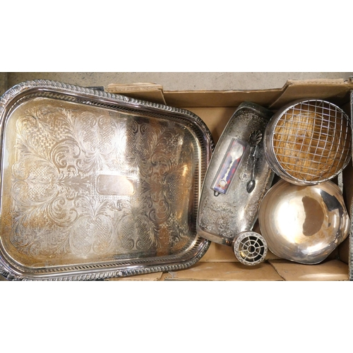 1022 - A collection of plated ware, etc., including a c1900 tea service **PLEASE NOTE THIS LOT IS NOT ELIGI... 