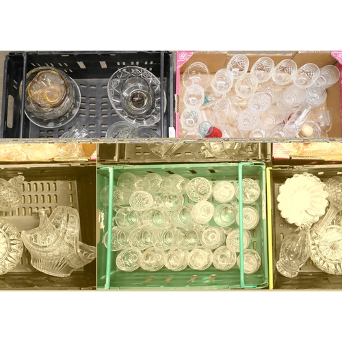 1023 - Four boxes of assorted crystal and glassware including coloured **PLEASE NOTE THIS LOT IS NOT ELIGIB... 