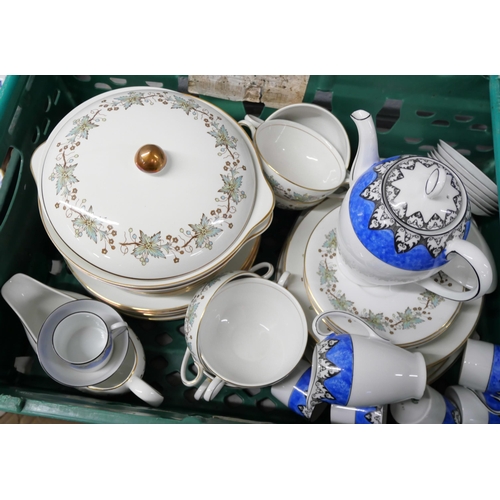 1030 - Myott Heathcote dinnerwares and a Czechoslovakia Art Deco coffee set **PLEASE NOTE THIS LOT IS NOT E... 