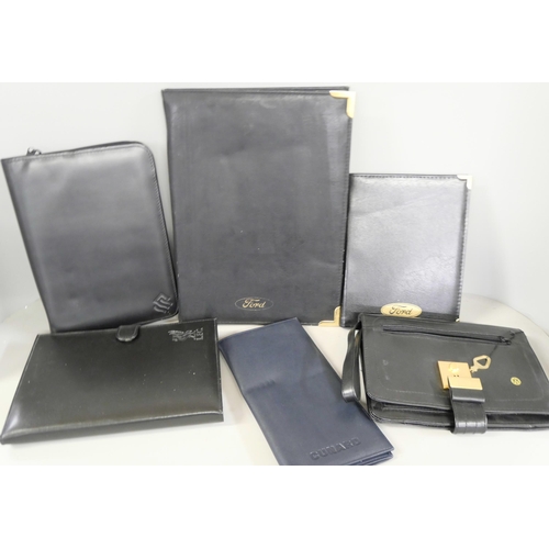 1035 - Leather writing and document cases, pads, etc. (6) **PLEASE NOTE THIS LOT IS NOT ELIGIBLE FOR IN-HOU... 