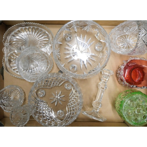 1050 - A collection of cut glass, etc., including ruby and green glass **PLEASE NOTE THIS LOT IS NOT ELIGIB... 