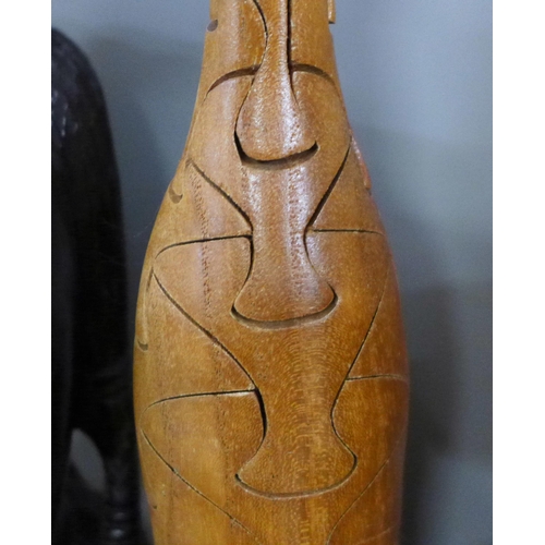 1064 - A pair of carved African busts and other treen **PLEASE NOTE THIS LOT IS NOT ELIGIBLE FOR IN-HOUSE P... 